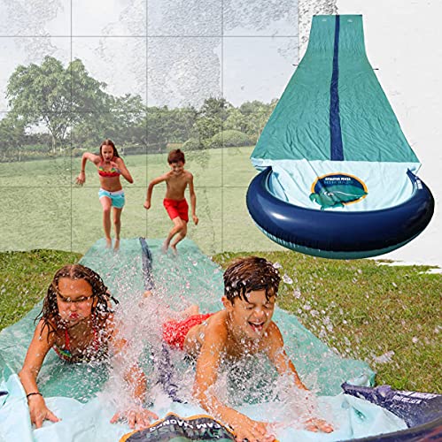 TEAM MAGNUS 31ft XL Slip and Slide - Heavy Duty Inflatable Slide with Central Sprinkler and XL Crash Pad